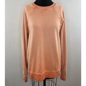 H&M Oversized Orange Tie-Dye Crew Neck Cotton Pullover Sweater Sweatshirt M